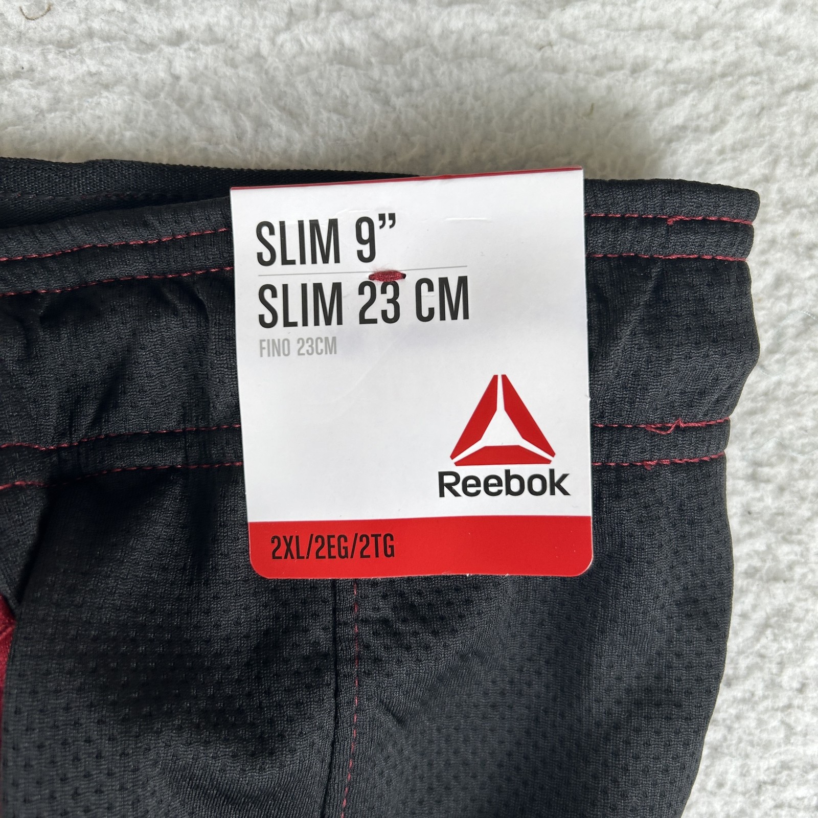 Reebok Shorts Mens 2XL Red Black Slim 9" Athletic Training Polyester New Tags thumbnail 7