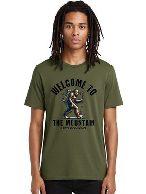 Bigfoot-Hiker Mens Graphic Tee,100% Cotton,Casual Summer Wear