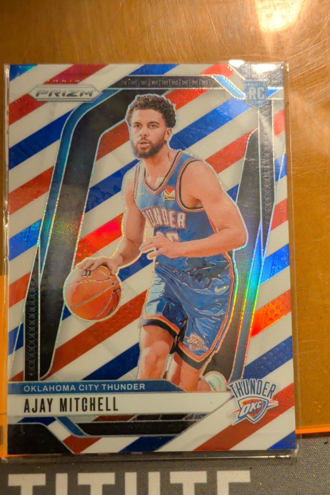 2024-25 Panini Prizm - Ajay Mitchell #226 Red White & Blue Prizm (RC)