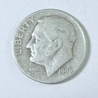 1946 D Roosevelt Dime 90% Silver Circulated Coin Free Shipping #8750