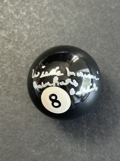 WILLIE MOSCONI Babe Ruth Billiards inscribed AUTO SIGNED 8 Ball JSA COA