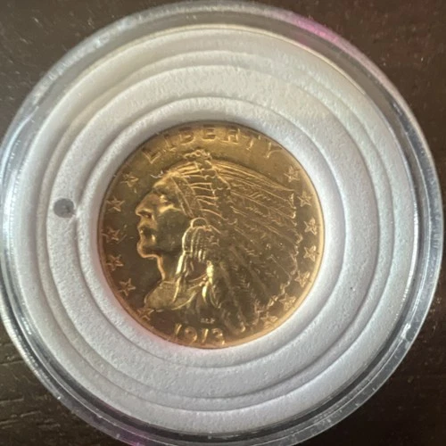 1913 Indian Head $5 US Gold Coin Half Eagle Pre-1933 Uncertified Collectible