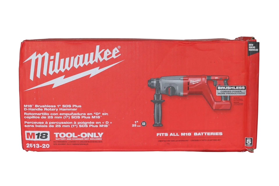Martelo rotativo Milwaukee (2613-20) M18 sem escova 1" SDS Plus cabo D - Usado - Imagem 3 de 3