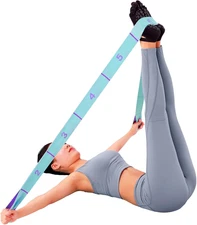 Elastic Stretching Strap with 11 Loops, Adjustable Stretch Band for Adults - Fle