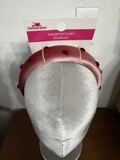 Valentine  s Day pink padded headband with red hearts new women  s girls headband
