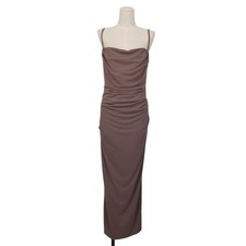 Zara Draped Knit Dress Mocha Brown Sz Medium
