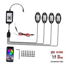 WZP 4 Pods RGB LED Rock Lights, Multicolor Underglow LED Light Kit with APP