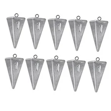 Pyramid Sinkers Fishing Weights, Saltwater Fishing Sinkers for 1 Ounce-10pcs