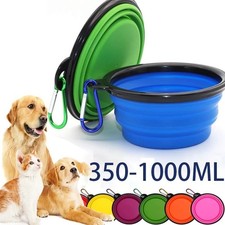 Collapsible Dog Bowl Silicone Portable Foldable Travel Pet Cat Water Food Bowls