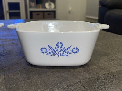 CorningWare  P-43-B Blue Cornflower Small Casserole Dishes Set of 2 Vintage