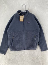 NEW 2025 Patagonia Jacket Kids Large 12 Blue Cozy Fluff Fleece Full Zip 100