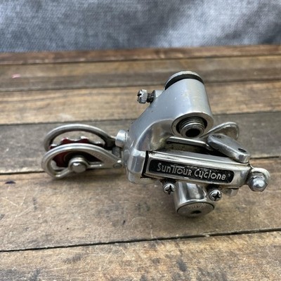 Dérailleur Arrière Vintage SunTour Cyclone GT – Longue Cage – Japon – 5 Vitesses – Argent