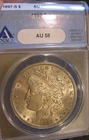 1897 S Morgan Silver Dollar - ANACS, AU 58, Tougher Date 5156