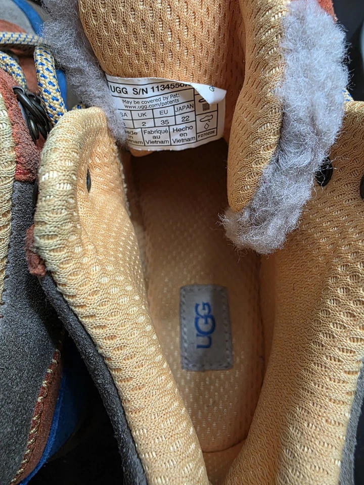 UGG Australia Boys Highland Hi Heritage Boots Lace-Up Brown Leather Colorful - Image 4 of 4