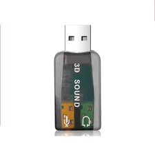 USB External Sound Card Adapter 3.5mm Stereo Audio Jack for PC Laptop Headset