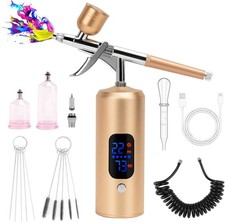 38 PSI Cordless Rechargeable Airbrush Kit Handheld Air Brush Sprayer Gun for Art