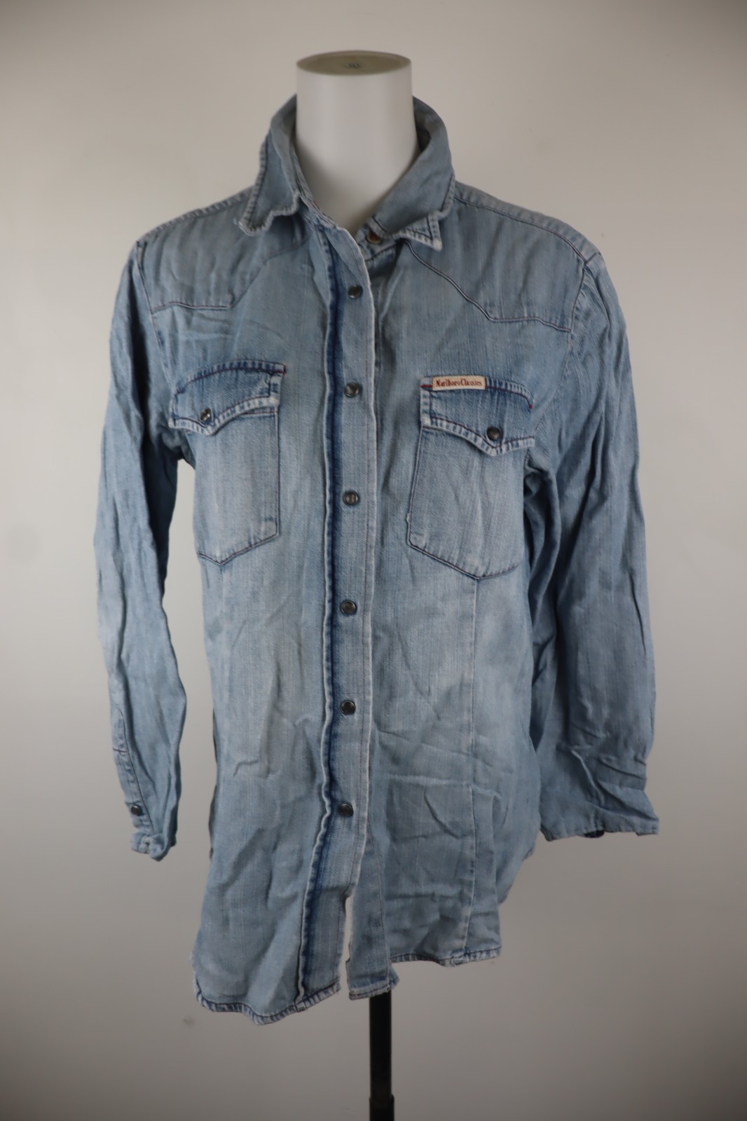 MARLBORO CLASSIC CAMICIA DONNA TG XL WOMAN SHIRT CASUAL VINTAGE JEANS DENIM