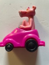 Vintage 1999 Burger King Kids Club Toy Pink Panther Pull Back Friction Car Toy