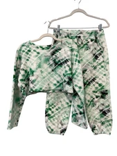 Koral Valor Dive Set Size XS/Small Crop Top Joggers Green Gym Workout Athleisure