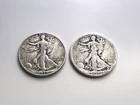1918 & 1939 Walking Liberty Half Dollars US 90% Silver Circulated [Lot of 2]