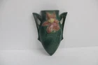 Roseville Clematis Green 1944 Vintage Art Pottery Ceramic Wall Pocket 1295-8