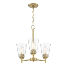 Designers Fountain Westin 3 Light Chandelier, Brushed Gold/Clear - 95783-BG