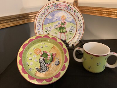 KATE WILLIAMS Little Girls 3 Piece Set SUGAR & SPICE + Kitty RARE Global Design
