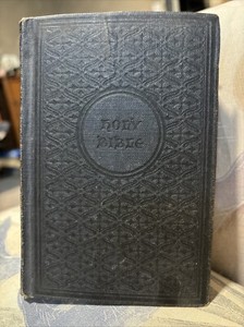 Holy Bible New York American Bible Society 1907 And 3 Postcards Great Condition!