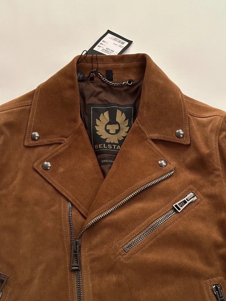 Auténtica chaqueta de motociclista de gamuza Belstaff Fenway 38 UK 48 IT M £1295 Foto 2 de 4