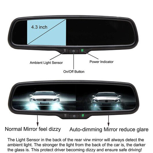 For 20132018 Jeep Wrangler JK JKU REAR VIEW MIRROR W/ CAMERA DISPLAY