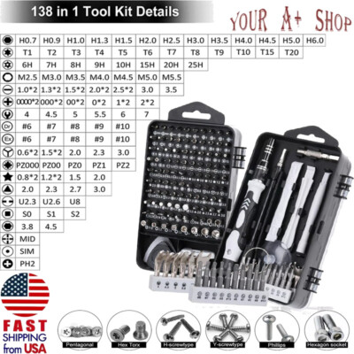 1/2*Mini 138 in1 Precision Screwdriver Set Fix TORX Magnetic Small Repair Tool