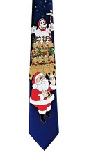 Holiday Traditions Christmas Santa Reindeer Selfie Necktie Novelty Tie