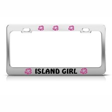 License Plate Frame Island Girl Hibiscus Flower Beach Car Accessories Chrome License Plate Frame Island Girl Hibiscus Flower Beach Car Accessories Chrome