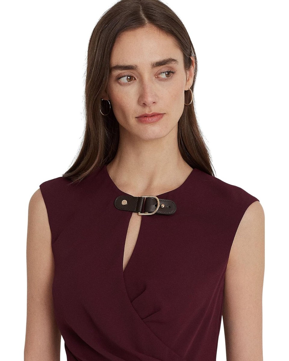 Lauren Ralph Lauren Womens Buckle-Trim Georgette Vintage
