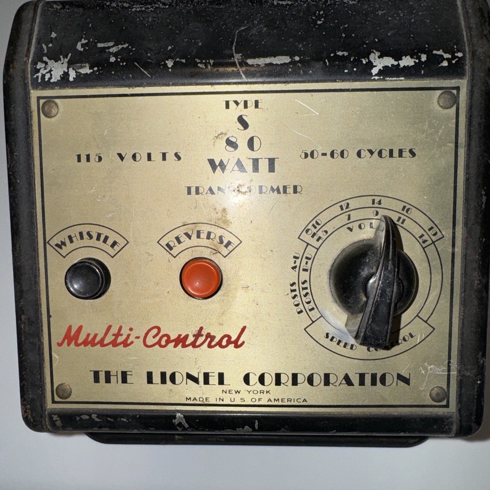 Vintage Lionel Type S 80 Watt 115 Volts Multi Control Transformer Pre
