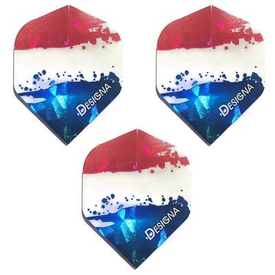 DESIGNA USA American Flag Red White & Blue Dart Flights (3 Sets - 9 Flights)
