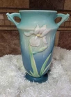 Vintage Rare Art Deco Roseville Blue Iris Large Vase 925-9