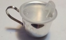 Vtg Leonard Silver Plate Childs Sippy Cup With Removable Rubber Lid