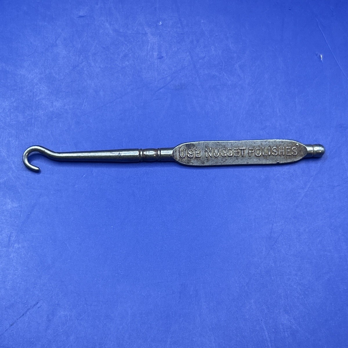 Shoe Lace Puller Tool Button Hook Advertising “USE NUGGET POLISHES”