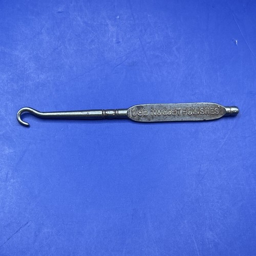 Shoe Lace Puller Tool Button Hook Advertising “USE NUGGET POLISHES”