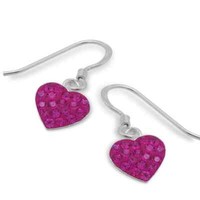 Fuchsia Pink Zirkonia Herz Ohrstecker 925 Silber Ohrringe MäDchen Kinder Damen