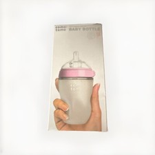 Comotomo 8oz Pink Baby Bottle Silicone Anti Colic Slow Flow Nipple Brand New