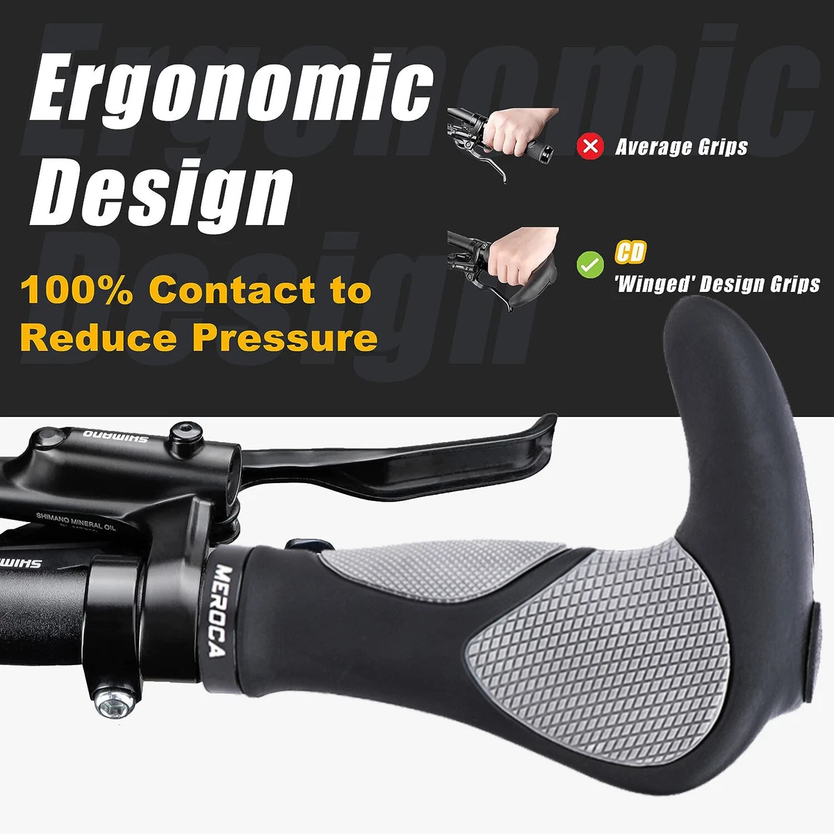 for MTB Hybrid Bike Handlebar Grips Specialized Ergonomic Anti