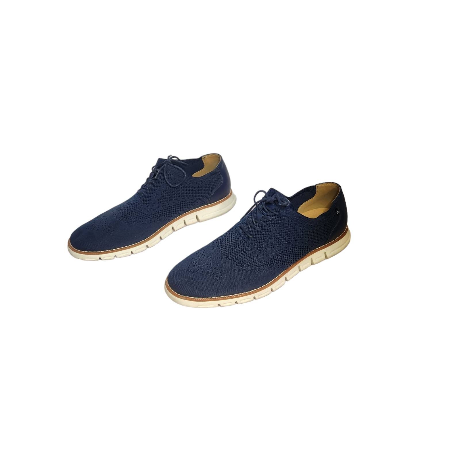 Nautica Mens Oxfords Shoes Blue Knit Lace Up Round Toe Lightweight