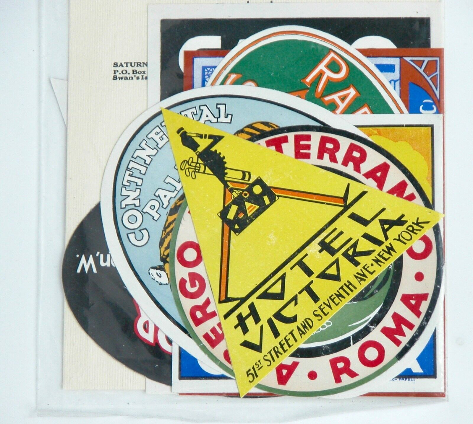 Vintage Travel Luggage Labels Set - 15 Golden Age Designs Sealed-image