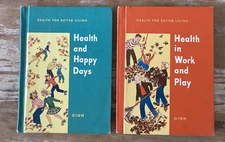Vintage school books Ginn & Co Health For Better Living color illus 1962 unused