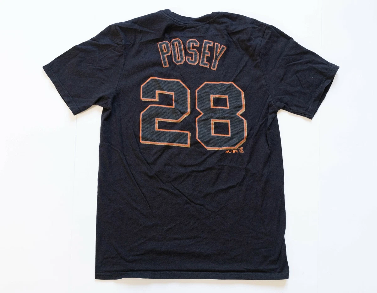 San Francisco Giants Shirt Youth XL Black Short Sleeve Buster Posey #28 MLB