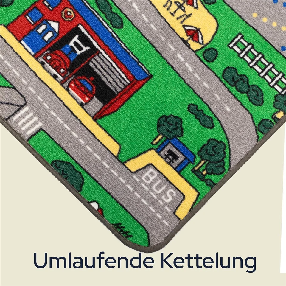 Spielteppich CITY Kinderteppich Straßenteppich Auto Wohn-Teppich versch. Größen - Bild 3 von 4