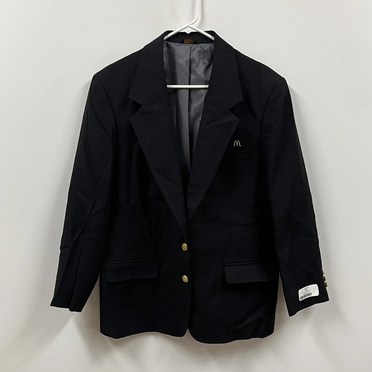 McDonalds Work Blazer Womens 16 Regular Black Lady Edwards Jacket