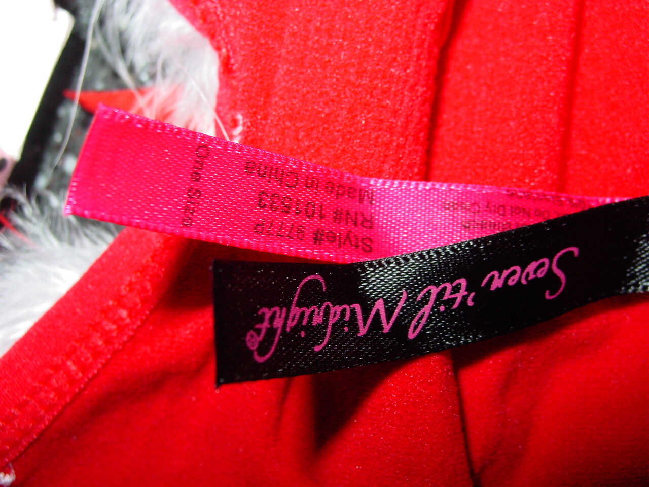 Seven til Midnight Red Santa Look Bodysuit Nightie-O/S One Size-NIP NEW